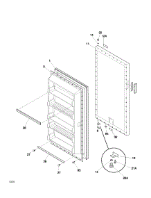 Door parts for Kenmore Freezer 253.21211101 (25321211101, 253 21211101) from AppliancePartsPros.com