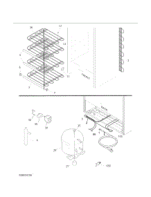 System parts for Kenmore Freestanding Freezer 253.21242410 (25321242410, 253 21242410) from AppliancePartsPros.com