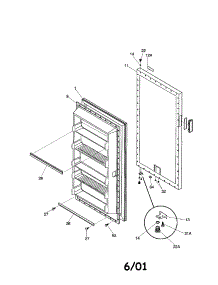 Door parts for Kenmore Freezer 253.21401100 (25321401100, 253 21401100) from AppliancePartsPros.com