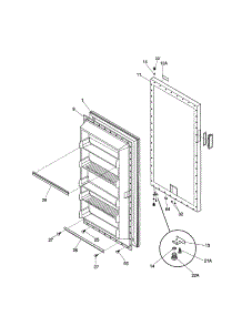 Door parts for Kenmore Freezer 253.21402100 (25321402100, 253 21402100) from AppliancePartsPros.com