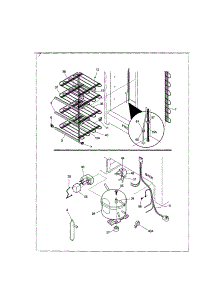 System parts for Kenmore Freezer 253.21402100 (25321402100, 253 21402100) from AppliancePartsPros.com