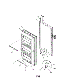 Door parts for Kenmore Freezer 253.21402101 (25321402101, 253 21402101) from AppliancePartsPros.com