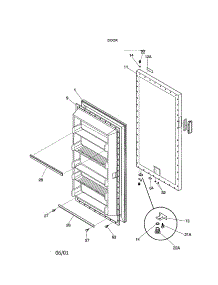 Door parts for Kenmore Freezer 253.21411100 (25321411100, 253 21411100) from AppliancePartsPros.com