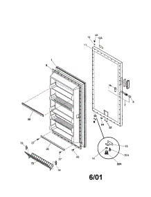 Door parts for Kenmore Freezer 253.21421101 (25321421101, 253 21421101) from AppliancePartsPros.com