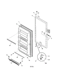 Door parts for Kenmore Freezer 253.21421102 (25321421102, 253 21421102) from AppliancePartsPros.com