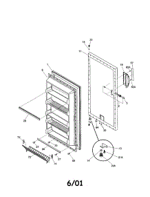 Door parts for Kenmore Freezer 253.21711100 (25321711100, 253 21711100) from AppliancePartsPros.com