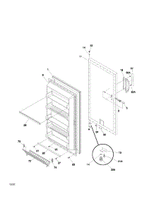 Door parts for Kenmore Freezer 253.21711102 (25321711102, 253 21711102) from AppliancePartsPros.com