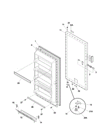 Door parts for Kenmore Freezer 253.21721103 (25321721103, 253 21721103) from AppliancePartsPros.com