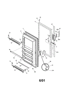 Door parts for Kenmore Freezer 253.21741100 (25321741100, 253 21741100) from AppliancePartsPros.com