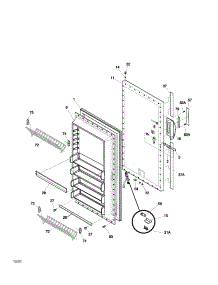 Door parts for Kenmore Freezer 253.21741102 (25321741102, 253 21741102) from AppliancePartsPros.com