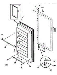Door parts for Kenmore Freezer 253.9262011 (2539262011, 253 9262011) from AppliancePartsPros.com