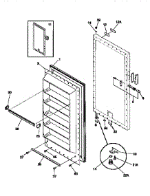 Door parts for Kenmore Freezer 253.9266211 (2539266211, 253 9266211) from AppliancePartsPros.com