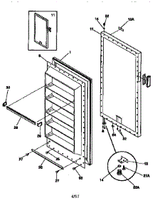 Door parts for Kenmore Freezer 253.9276010 (2539276010, 253 9276010) from AppliancePartsPros.com