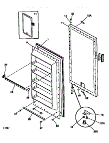 Door parts for Kenmore Freezer 253.9276011 (2539276011, 253 9276011) from AppliancePartsPros.com