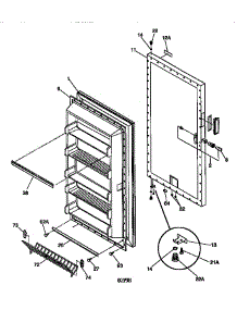 Door parts for Kenmore Freezer 253.9280210 (2539280210, 253 9280210) from AppliancePartsPros.com