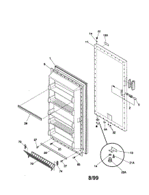 Door parts for Kenmore Freezer 253.9280213 (2539280213, 253 9280213) from AppliancePartsPros.com