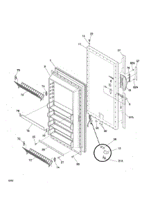 Door parts for Kenmore Freestanding Freezer 253.9280414 (2539280414, 253 9280414) from AppliancePartsPros.com