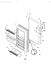 Door parts for Kenmore Freezer 253.9280812 (2539280812, 253 9280812) from AppliancePartsPros.com