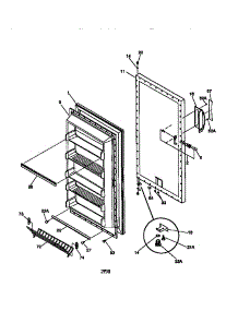 Door parts for Kenmore Freezer 253.9281110 (2539281110, 253 9281110) from AppliancePartsPros.com