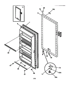 Door parts for Kenmore Freezer 253.9282010 (2539282010, 253 9282010) from AppliancePartsPros.com