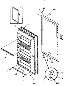 Door parts for Kenmore Freezer 253.9284010 (2539284010, 253 9284010) from AppliancePartsPros.com