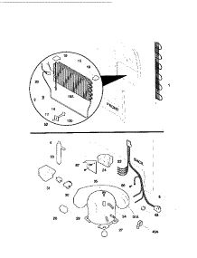 System parts for Kenmore Freezer 253.9284013 (2539284013, 253 9284013) from AppliancePartsPros.com