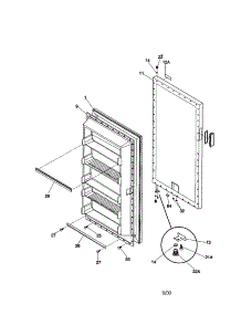 Door parts for Kenmore Freezer 253.9284015 (2539284015, 253 9284015) from AppliancePartsPros.com