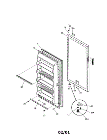 Door parts for Kenmore Freezer 253.9284017 (2539284017, 253 9284017) from AppliancePartsPros.com