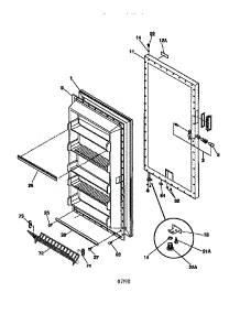 Door parts for Kenmore Freezer 253.9284211 (2539284211, 253 9284211) from AppliancePartsPros.com