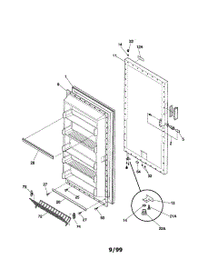 Door parts for Kenmore Freezer 253.9284213 (2539284213, 253 9284213) from AppliancePartsPros.com