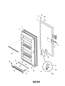 Door parts for Kenmore Freezer 253.9284215 (2539284215, 253 9284215) from AppliancePartsPros.com