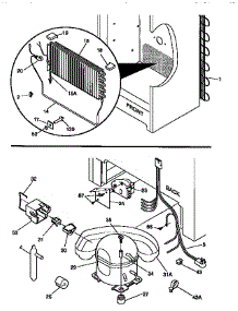 System parts for Kenmore Freezer 253.9287210 (2539287210, 253 9287210) from AppliancePartsPros.com