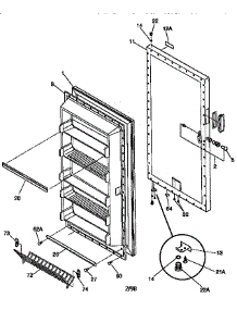 Door parts for Kenmore Freezer 253.9287210 (2539287210, 253 9287210) from AppliancePartsPros.com