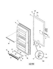 Door parts for Kenmore Freezer 253.9287213 (2539287213, 253 9287213) from AppliancePartsPros.com