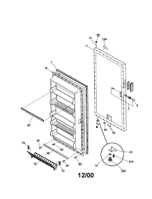 Door parts for Kenmore Freezer 253.9287214 (2539287214, 253 9287214) from AppliancePartsPros.com