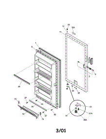Door parts for Kenmore Freezer 253.9287215 (2539287215, 253 9287215) from AppliancePartsPros.com