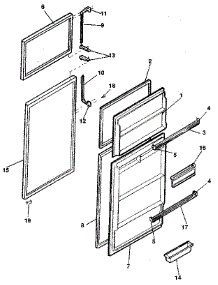 Door parts for Kenmore Refrigerator 253.9301711 (2539301711, 253 9301711) from AppliancePartsPros.com