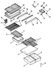 Cabinet parts for Kenmore Refrigerator 253.9301721 (2539301721, 253 9301721) from AppliancePartsPros.com