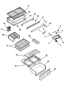 Cabinet parts for Kenmore Refrigerator 253.9305082 (2539305082, 253 9305082) from AppliancePartsPros.com