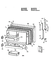 Freezer Door parts for Kenmore Refrigerator 363.67577791 (36367577791, 363 67577791) from AppliancePartsPros.com