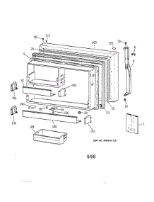 Freezer Door parts for Kenmore Refrigerator 363.68287893 (36368287893, 363 68287893) from AppliancePartsPros.com