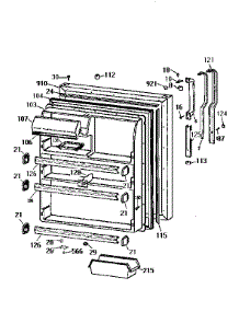 Fresh Food Door parts for Kenmore Refrigerator 363.9654711 (3639654711, 363 9654711) from AppliancePartsPros.com
