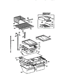 Shelf parts for Kenmore Refrigerator 363.9655721 (3639655721, 363 9655721) from AppliancePartsPros.com