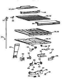 Compartment Separator parts for Kenmore Refrigerator 363.9655752 (3639655752, 363 9655752) from AppliancePartsPros.com