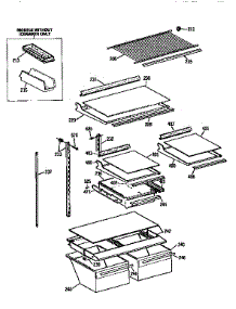 Shelf parts for Kenmore Refrigerator 363.9658511 (3639658511, 363 9658511) from AppliancePartsPros.com