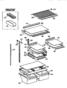 Shelf parts for Kenmore Refrigerator 363.9658512 (3639658512, 363 9658512) from AppliancePartsPros.com