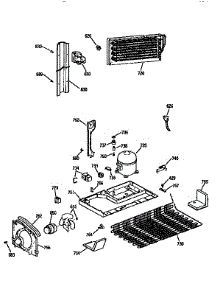 Unit parts for Kenmore Refrigerator 363.9658514 (3639658514, 363 9658514) from AppliancePartsPros.com