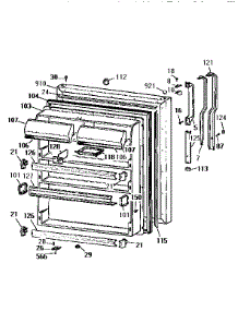 Fresh Food Door parts for Kenmore Refrigerator 363.9659612 (3639659612, 363 9659612) from AppliancePartsPros.com