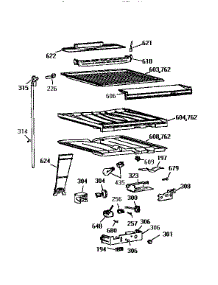 Compartment Separator parts for Kenmore Refrigerator 363.9659612 (3639659612, 363 9659612) from AppliancePartsPros.com