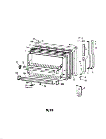 Freezer Door parts for Kenmore Refrigerator 363.9659683 (3639659683, 363 9659683) from AppliancePartsPros.com